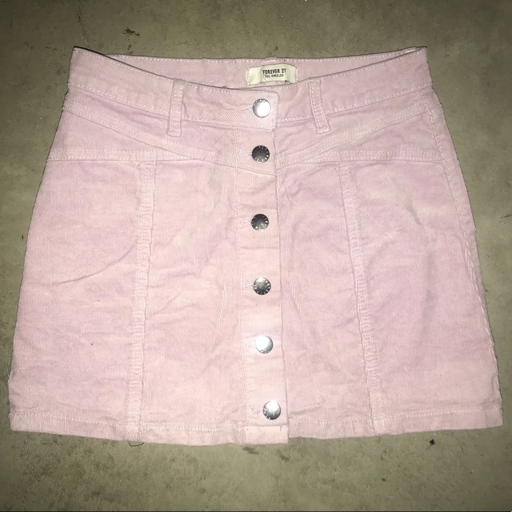 Corduroy Button Down Lilac Skirt